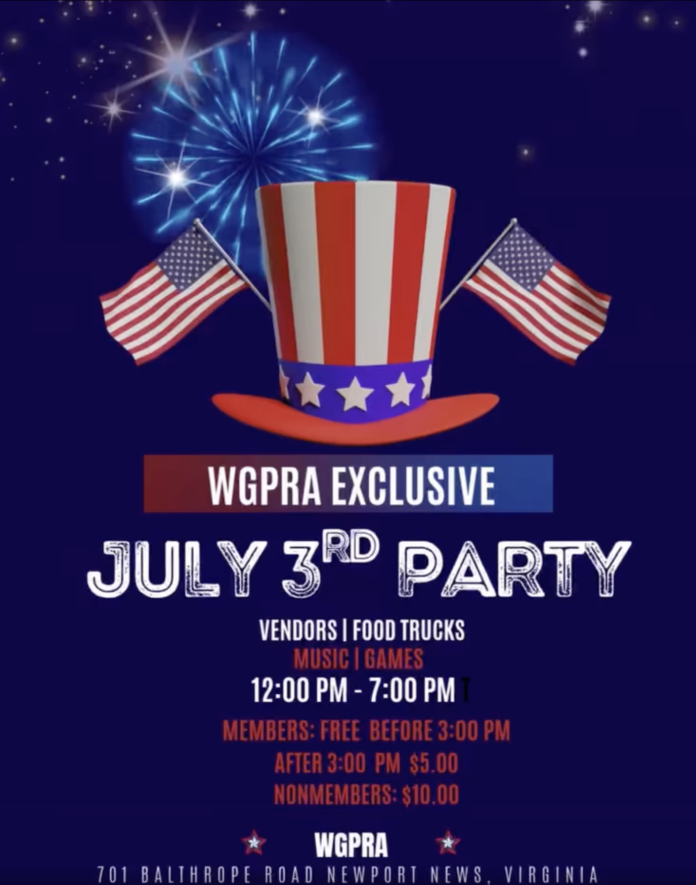 WGPRA 3rd of July Party at the pool